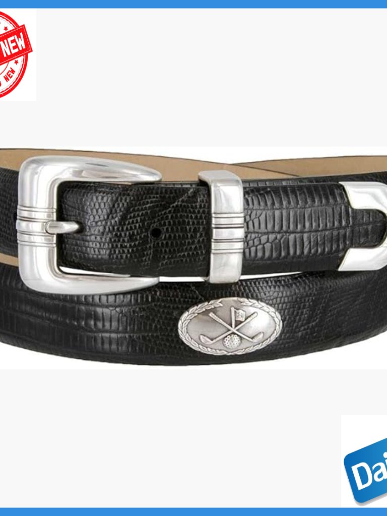 Full-Grain Leather Dress Belt 1-1/8" Wide Designer Golf Accessory